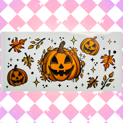 Autumn Pumpkins - 16oz Beer / Libbey Can Wrap Holographic Vinyl image 1