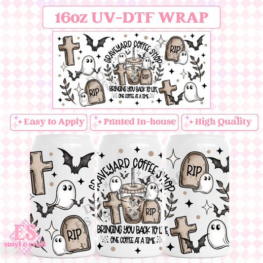 Graveyard Coffee - 16oz Beer Can / Libbey UV-DTF image 0