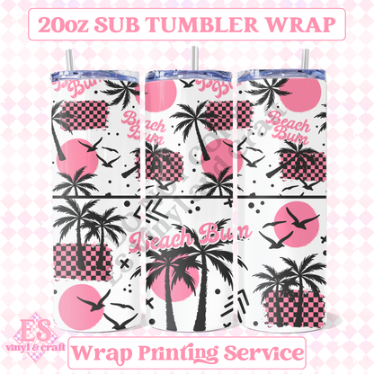 Beach Bum Pink - Full 20oz Tumbler Sublimation Print image 0