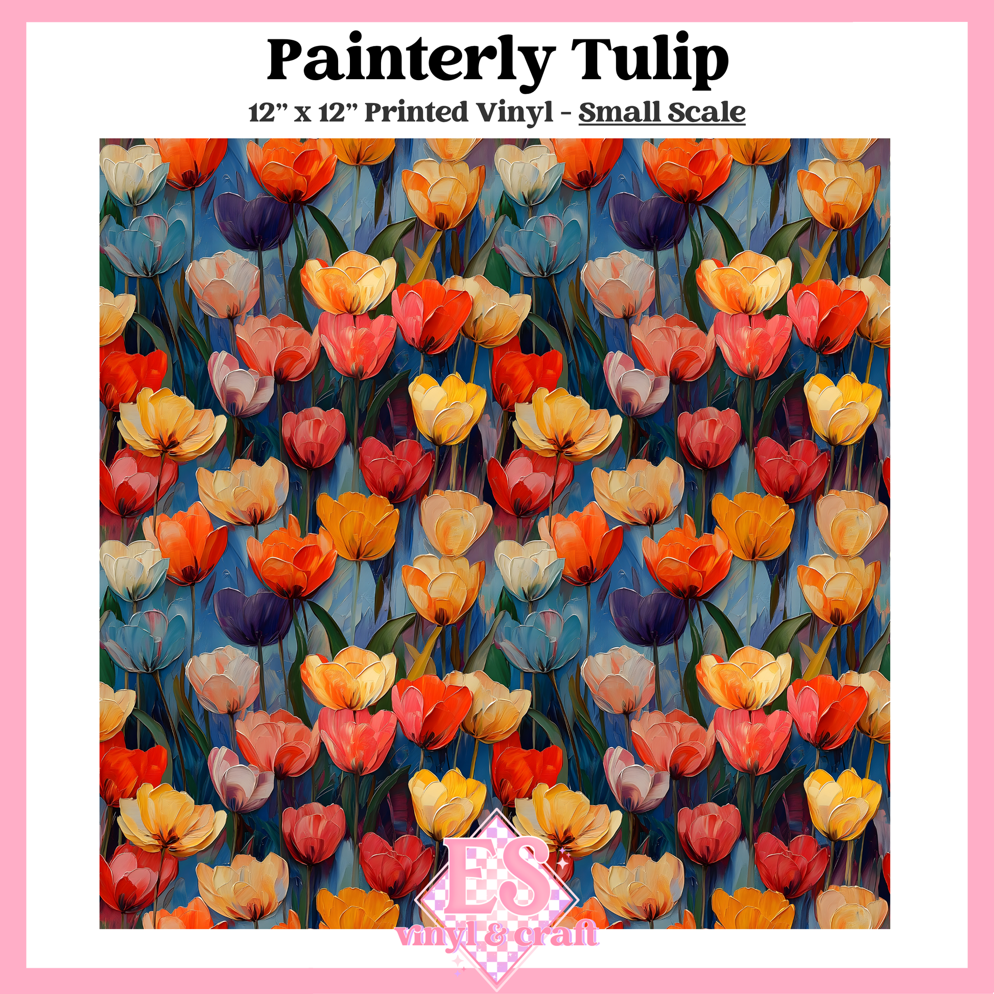 Painterly Tulip - Small or Large Scale Options - 12" x 12" Sheet image 1