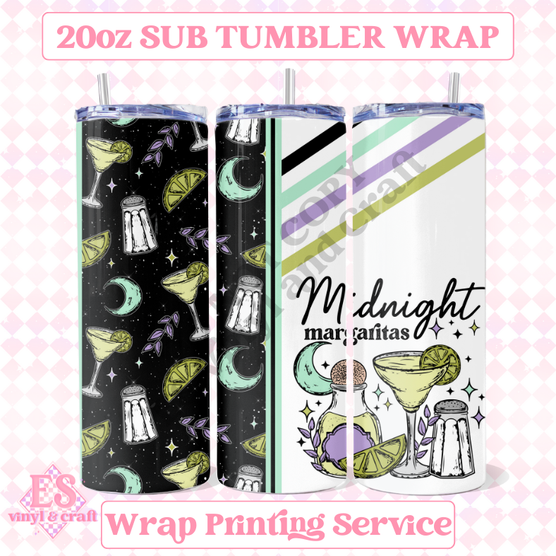 Midnight Margaritas - Full 20oz Tumbler Sublimation Print image 0