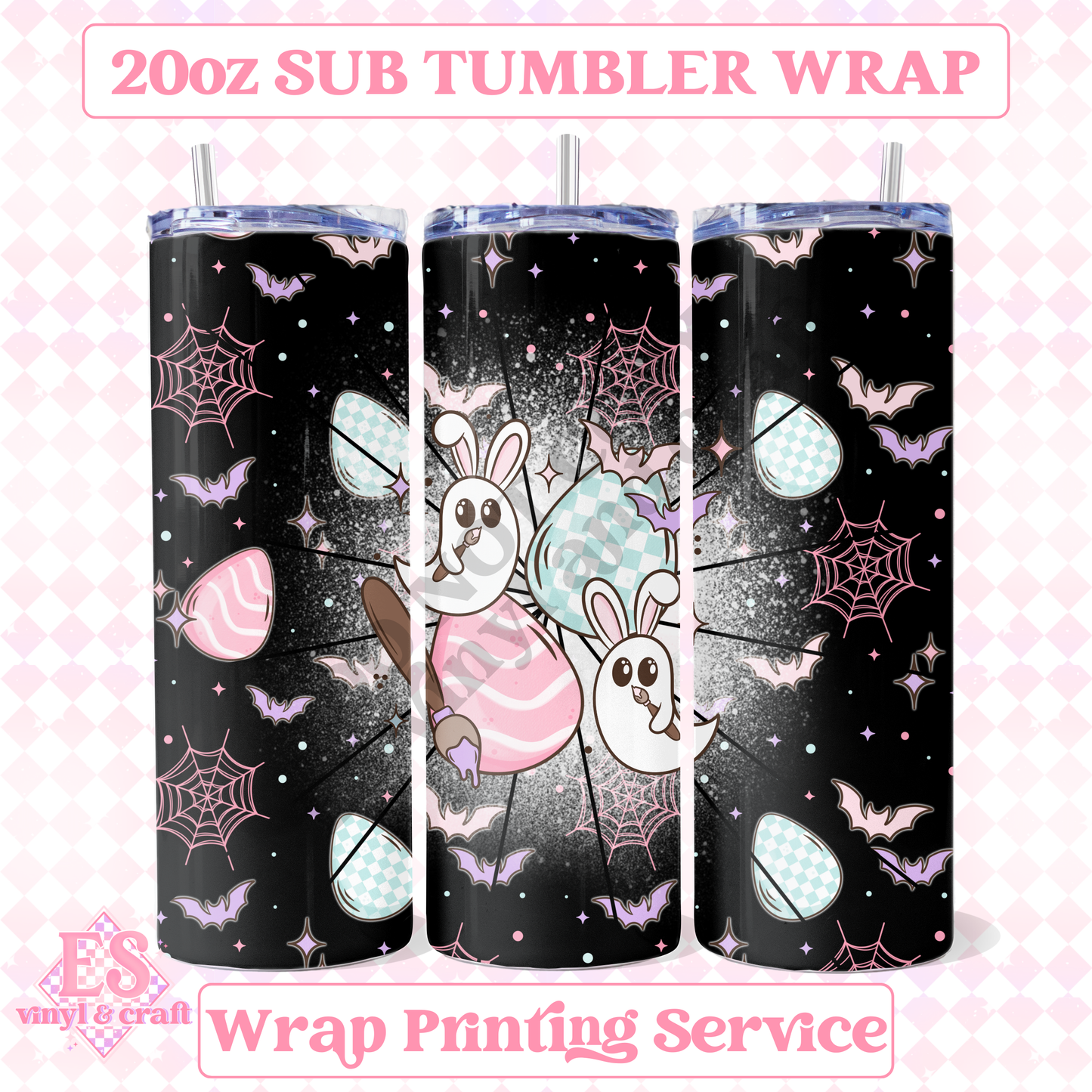 Ghost Bunny - Full 20oz Tumbler Sublimation Print image 0