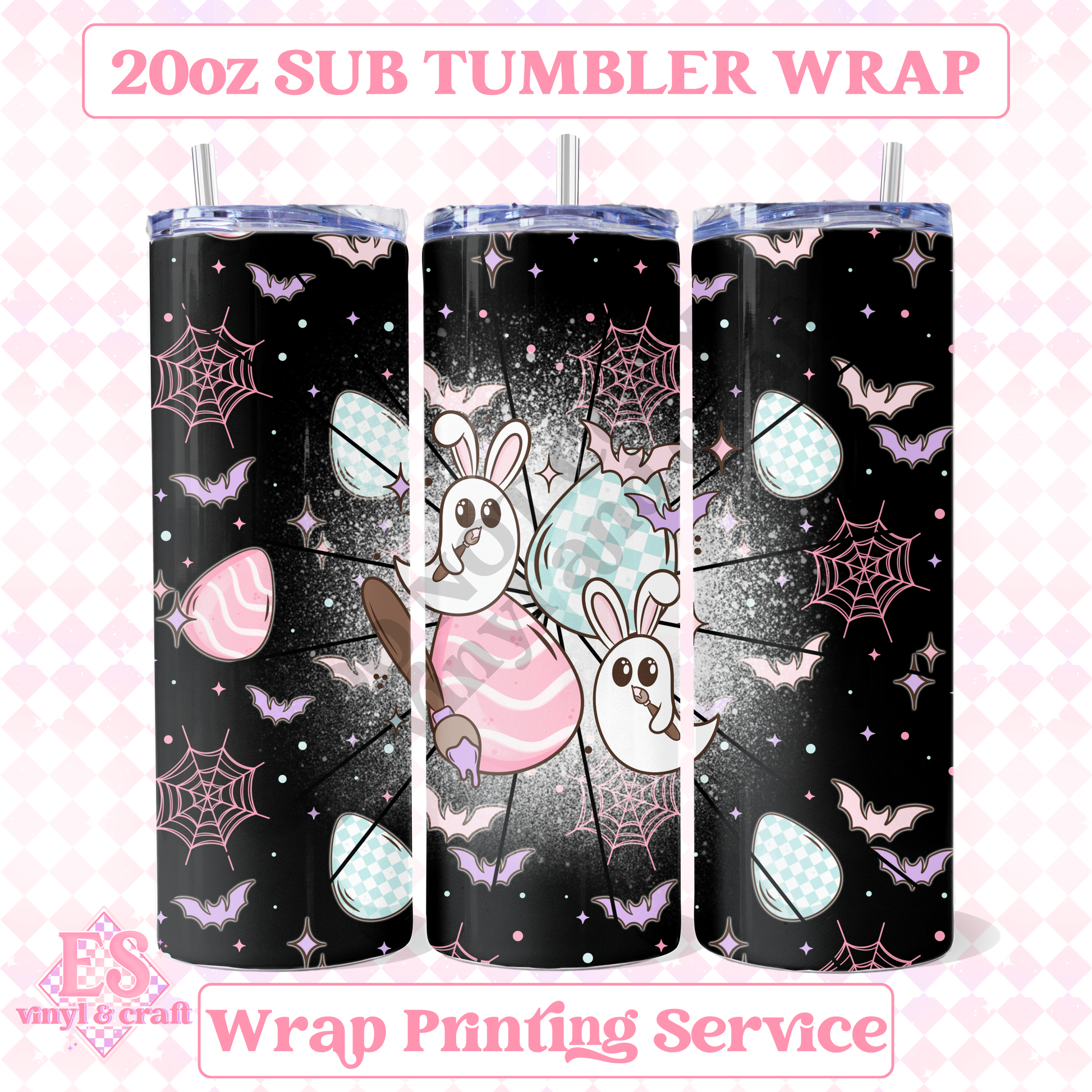 Ghost Bunny - Full 20oz Tumbler Sublimation Print image 0