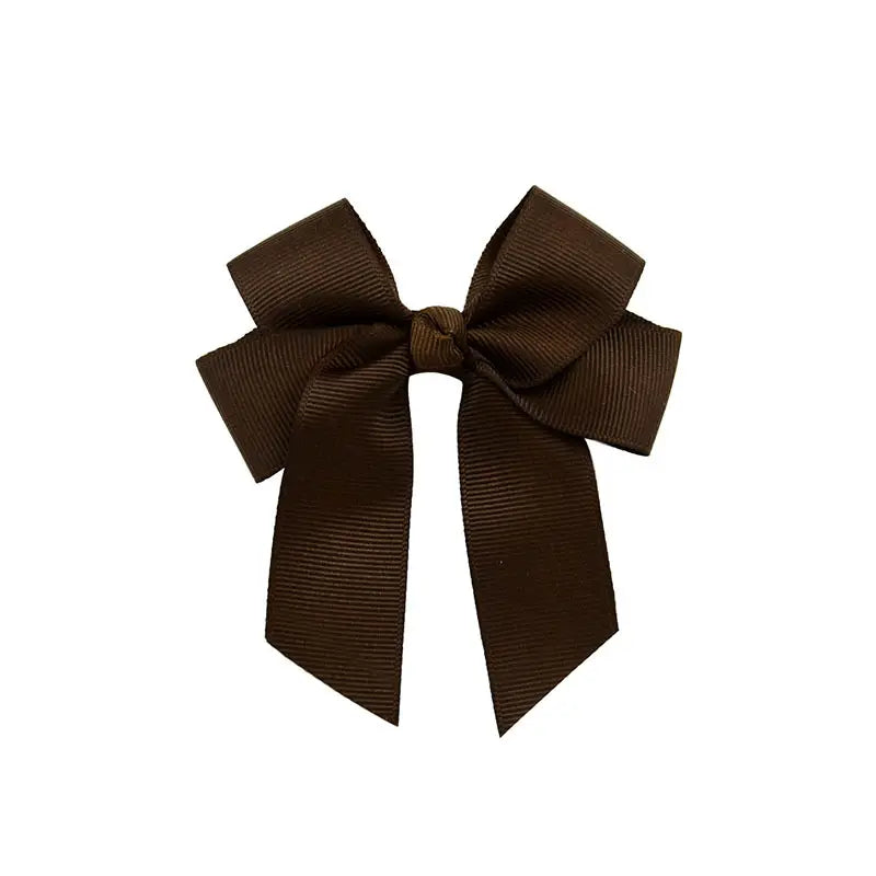 Hair Bow Clip 4" - Chocolate Brown image 0