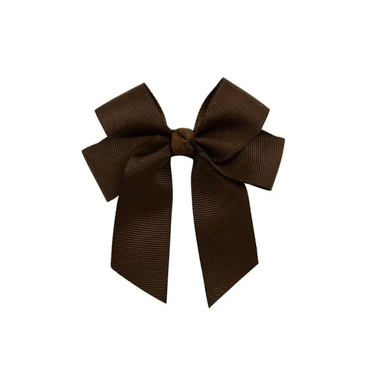 Hair Bow Clip 4" - Chocolate Brown image 0