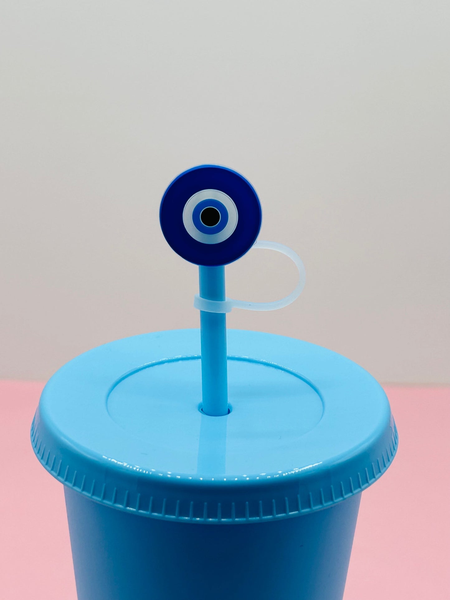 Straw Topper - Evil Eye Blue Round image 0