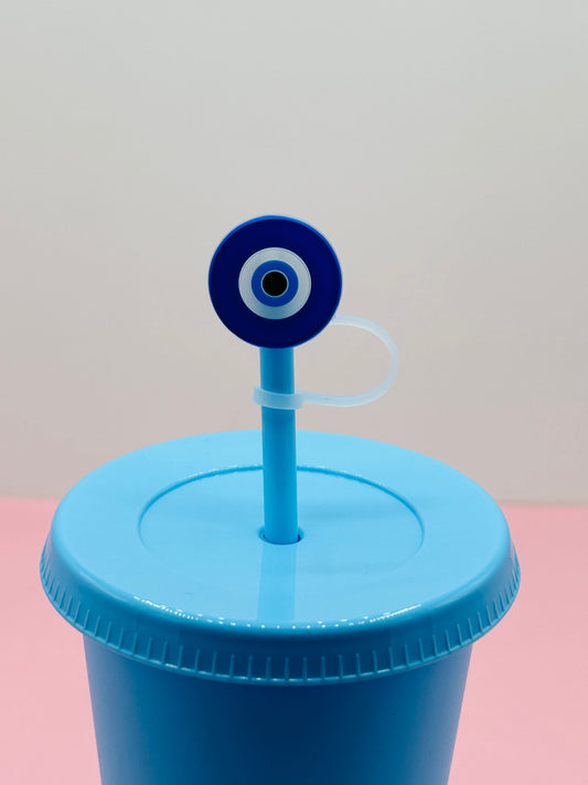 Straw Topper - Evil Eye Blue Round image 0