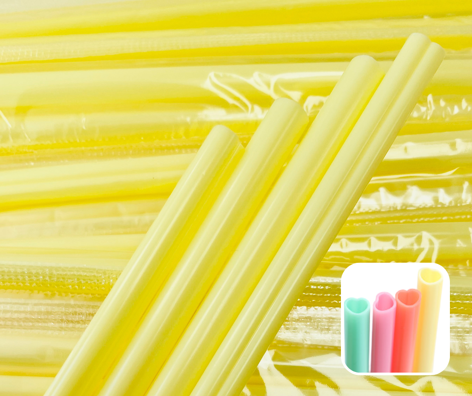 Heart Shaped Straw Lemon image 0