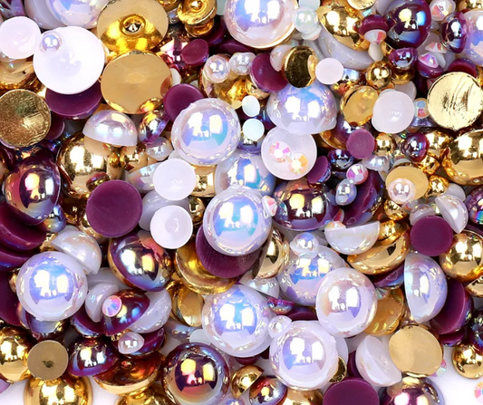Golden Amethyst - Pearl & Rhinestone Mix image 0
