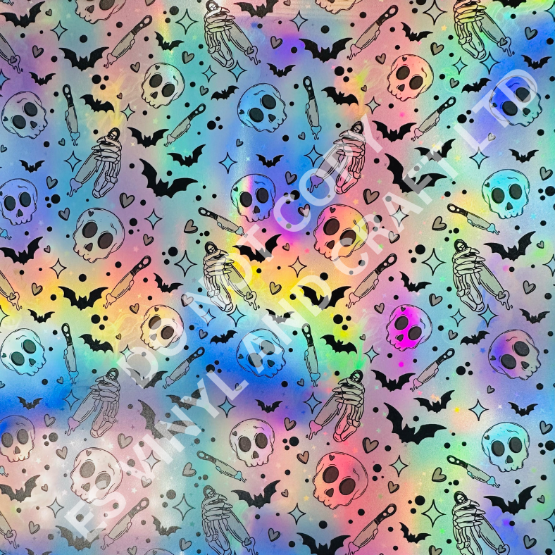 UV Printed Holographic Teckwrap Permanent Vinyl - A4 or 12" x 12" Sheet image 1