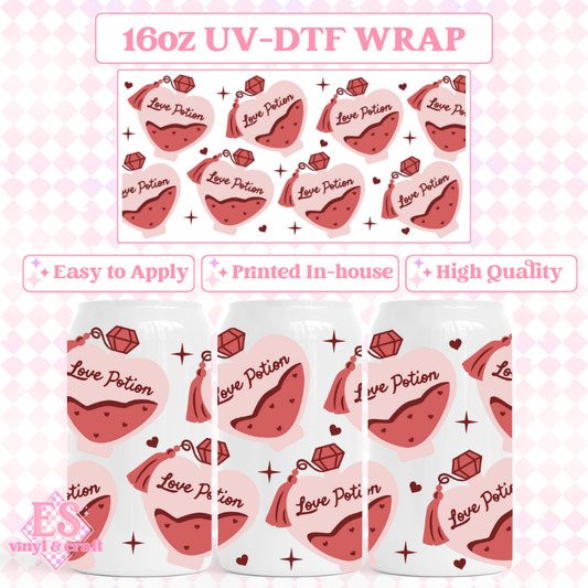 Love Potion - 16oz Beer Can / Libbey UV-DTF Transfer image 0