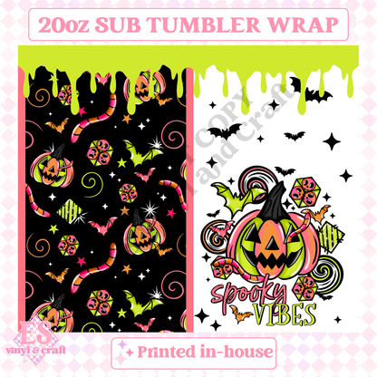 Spooky Vibes - Full 20oz Tumbler Sublimation Print image 1