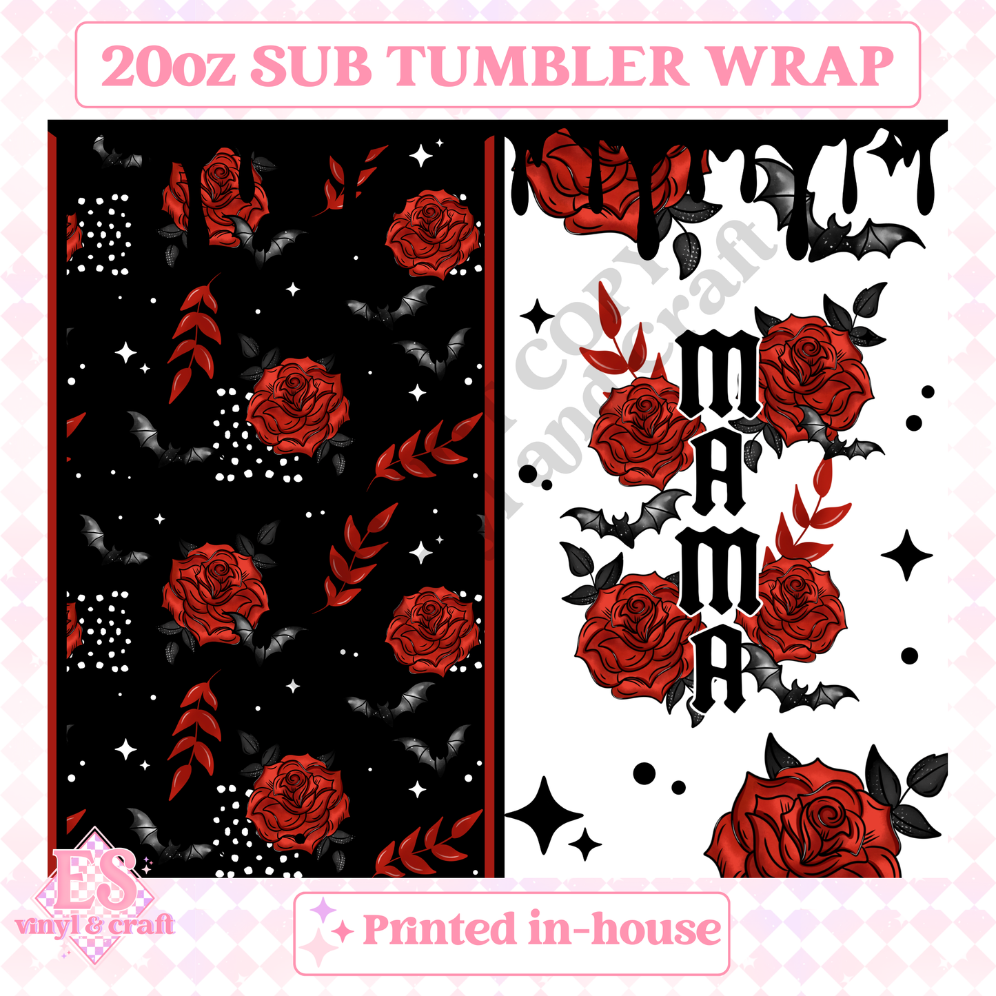 Mama Roses - Full 20oz Tumbler Sublimation Print image 1