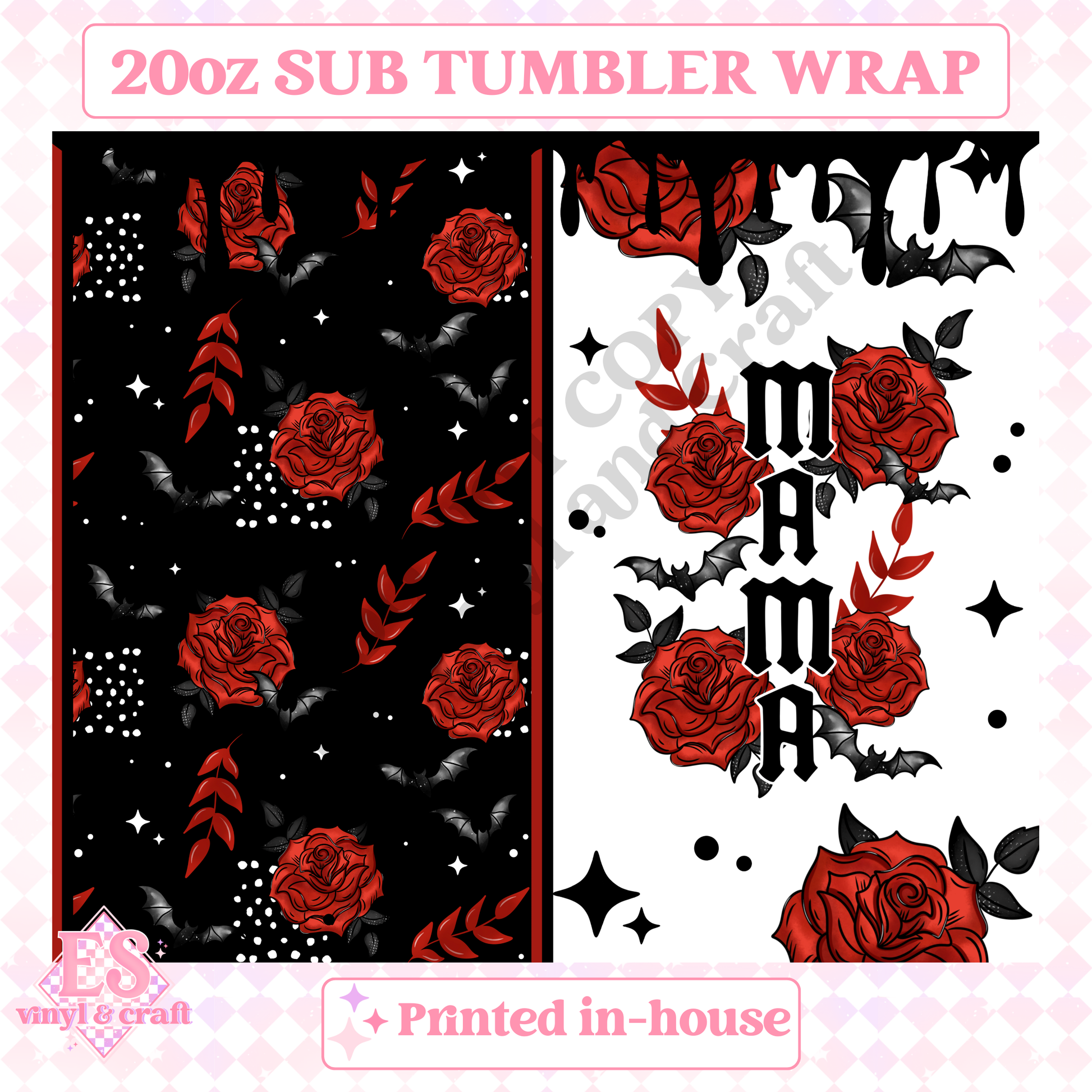 Mama Roses - Full 20oz Tumbler Sublimation Print image 1