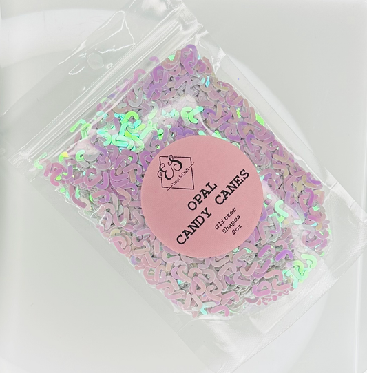 Opal Candy Canes - Glitter Shapes Chunky Glitter Mix image 0