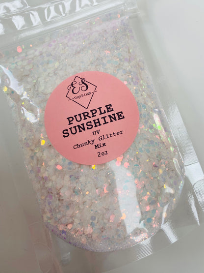 Purple Sunshine White to Purple - UV Chunky Glitter Mix image 0
