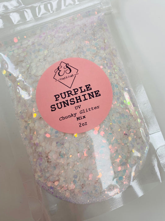 Purple Sunshine White to Purple - UV Chunky Glitter Mix image 0