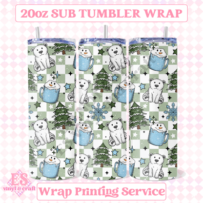 Winter Seamless - Full 20oz Tumbler Sublimation Ready Print image 0