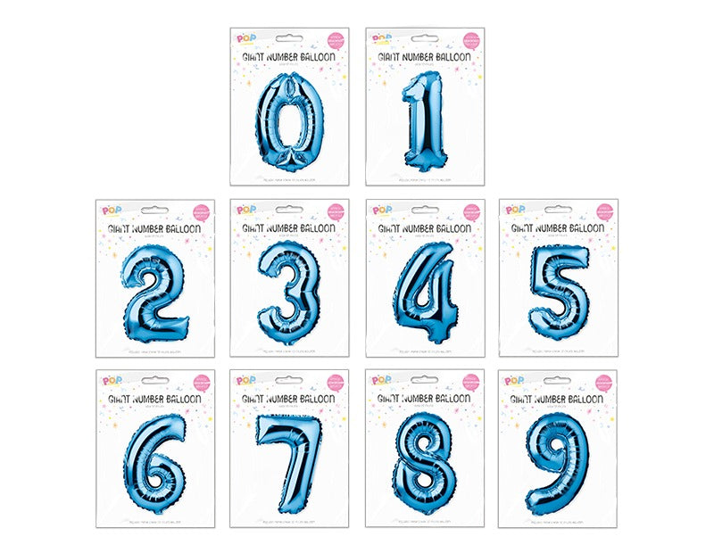 Blue Foil Number Balloon 65cm image 0