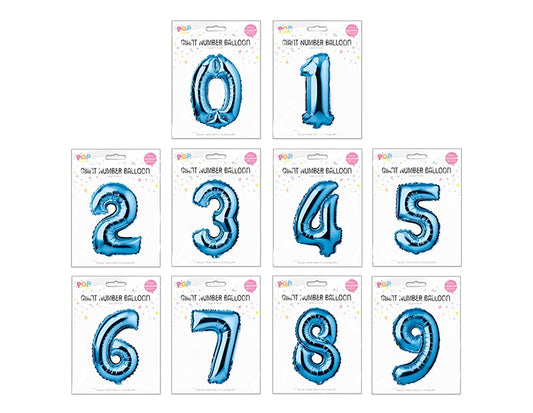 Blue Foil Number Balloon 65cm image 0
