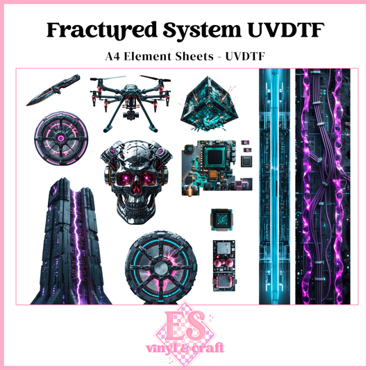 Fractured System - UVDTF Element Sheet (A4 Sheet)