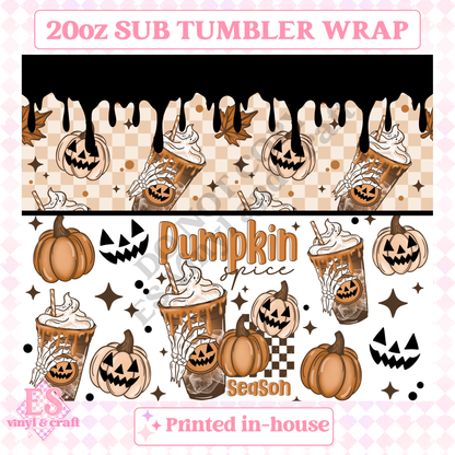 Pumpkin Spice - Full 20oz Tumbler Sublimation Print image 1