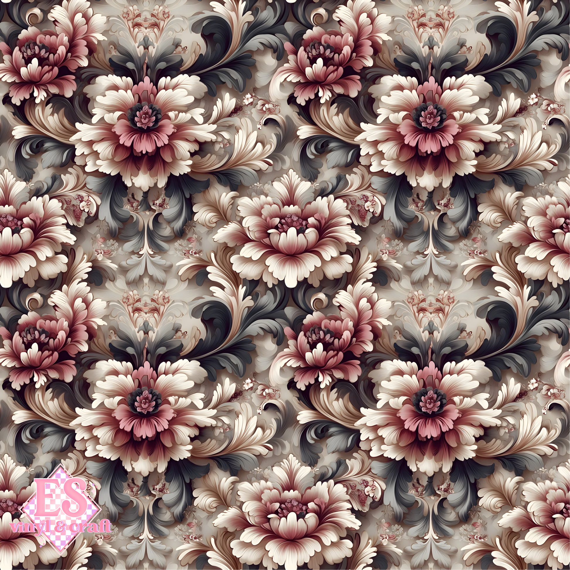 Velvet Baroque Collection SMALL Print - Section 1 - 12" x 12" Sheet image 2