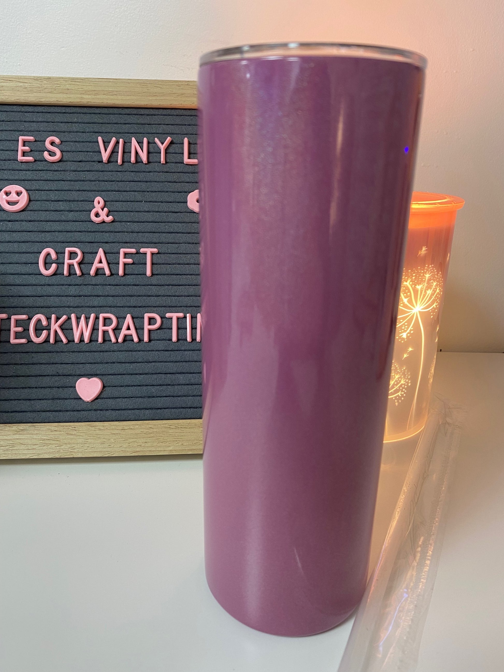 20oz Medium Pink Glitter Sublimation Tumbler image 1