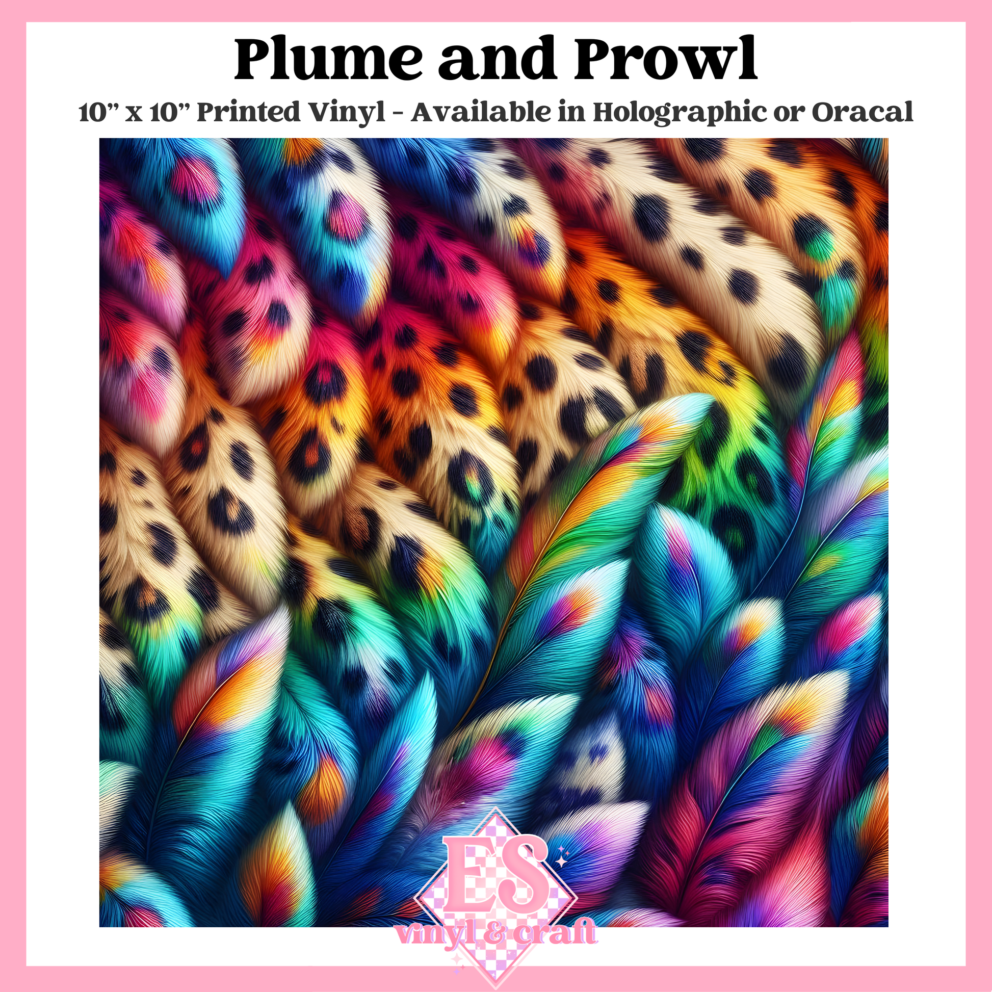 Plume and Prowl - 10" x 10" Self Adhesive Vinyl (Oracal or Holo) image 0