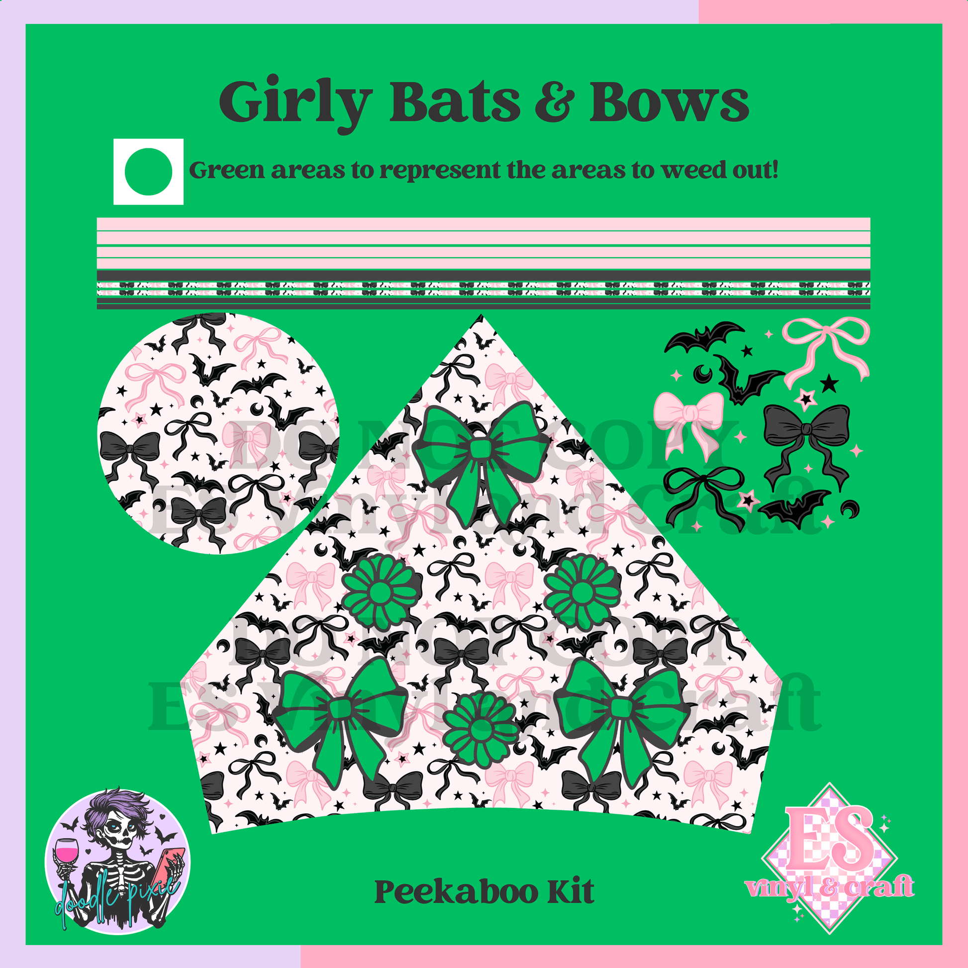 Girly Bats & Bows - 24oz Snowglobe Wrapper Kit image 5