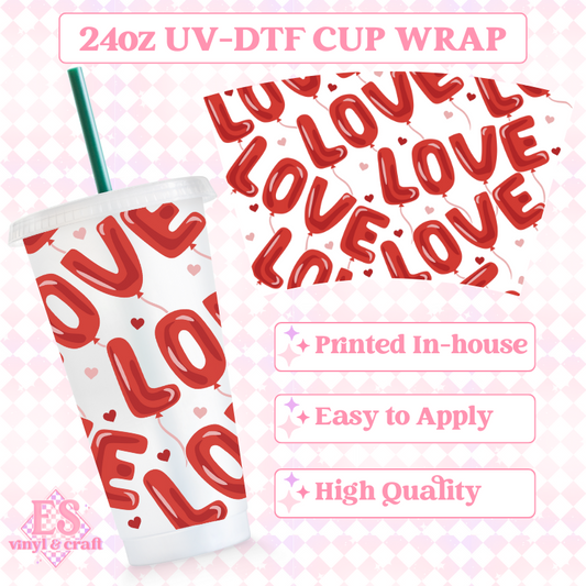 Love Balloons - UVDTF 24oz Cold Cup Wrap image 0