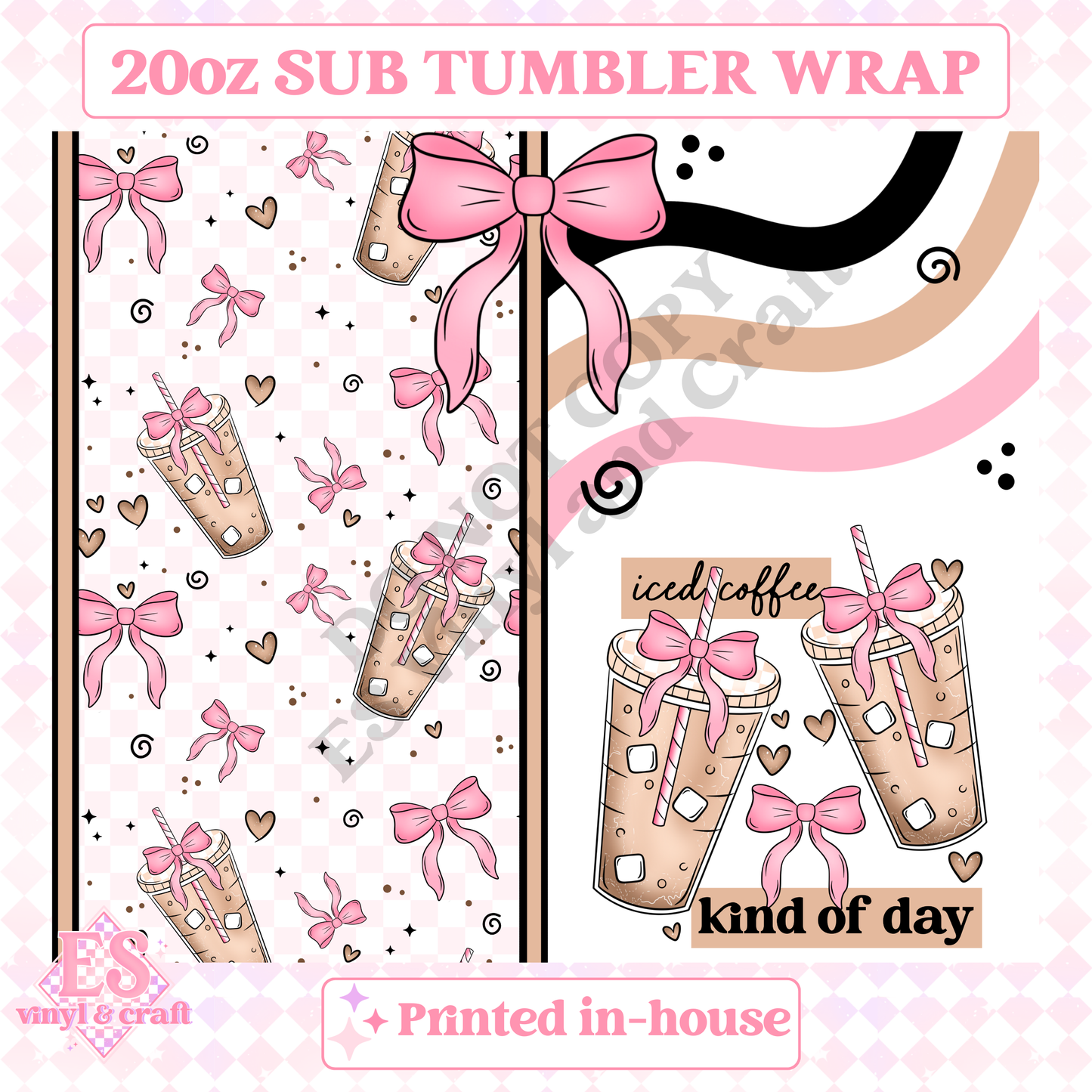 Iced Coffee - Full 20oz Tumbler Sublimation Print image 1