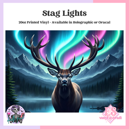 Stag Lights - 20oz Printed Tumbler Self Adhesive Vinyl image 0
