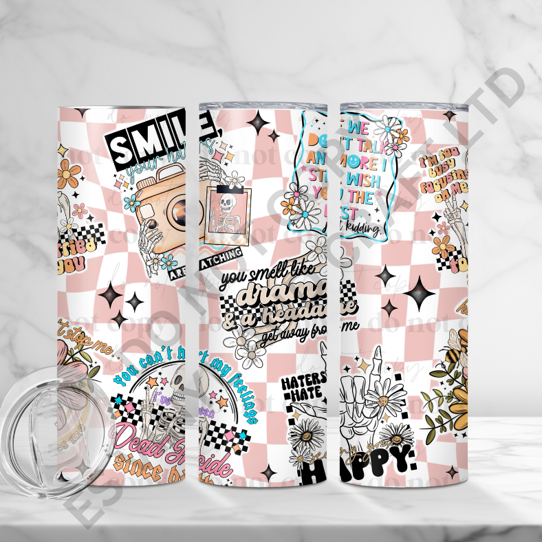 Snarky Collage - Full 20oz Tumbler Sublimation Ready To Print image 0