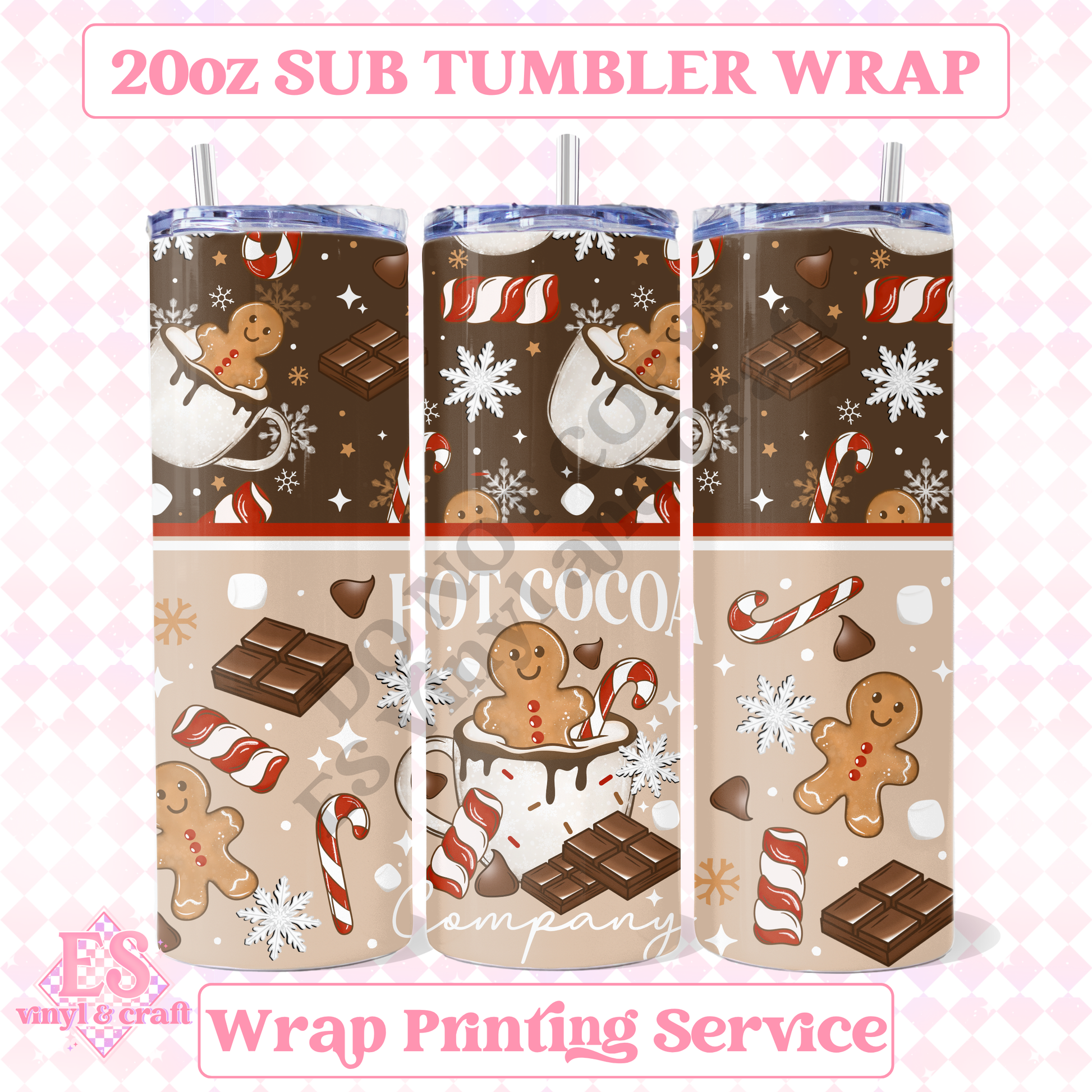 Hot Cocoa - Full 20oz Tumbler Sublimation Print image 0