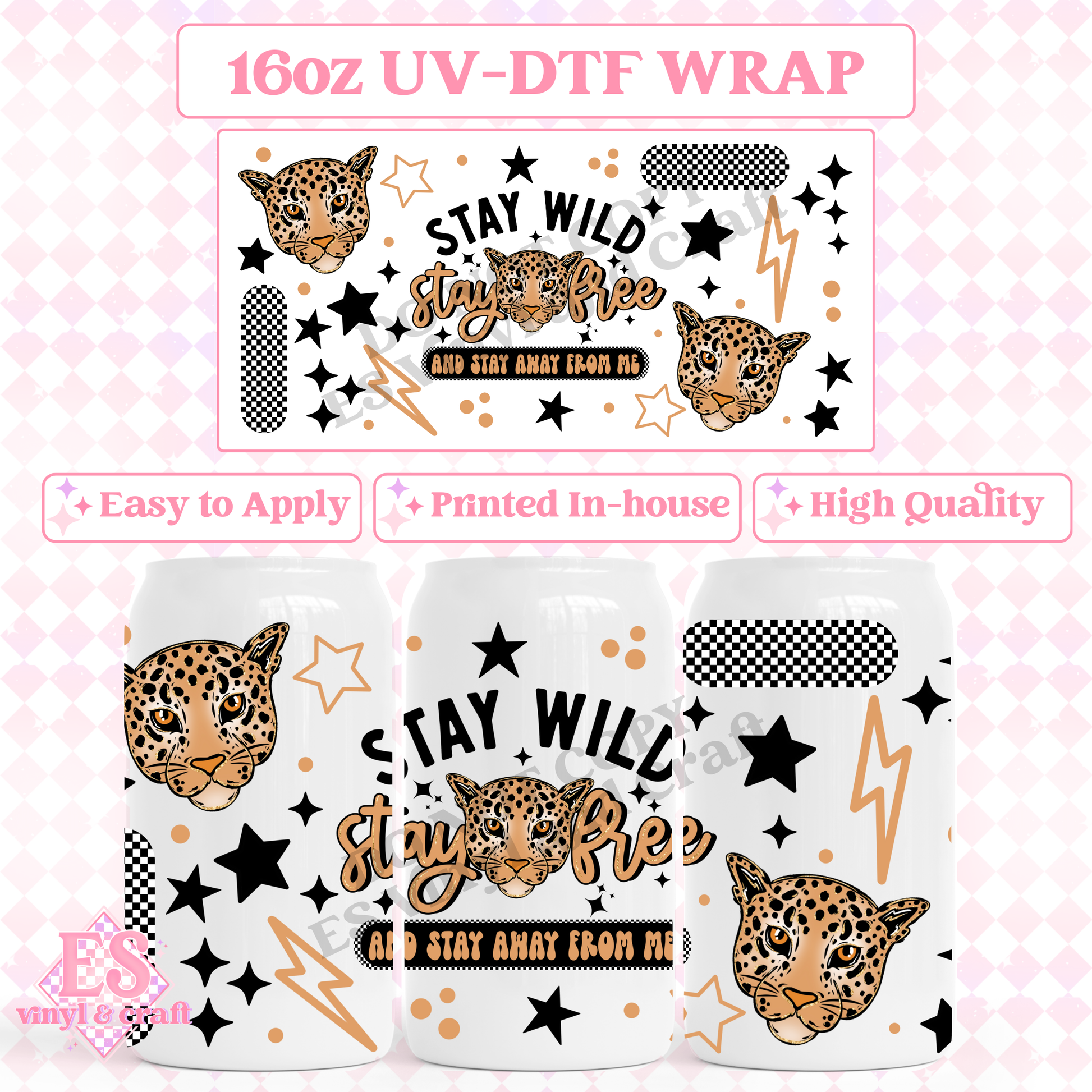 Stay Away from Me - 16oz Beer Can / Libbey UV-DTF Transfer image 0