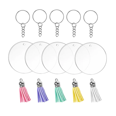 Teckwrap Round Arcylic Keychain Blanks image 0