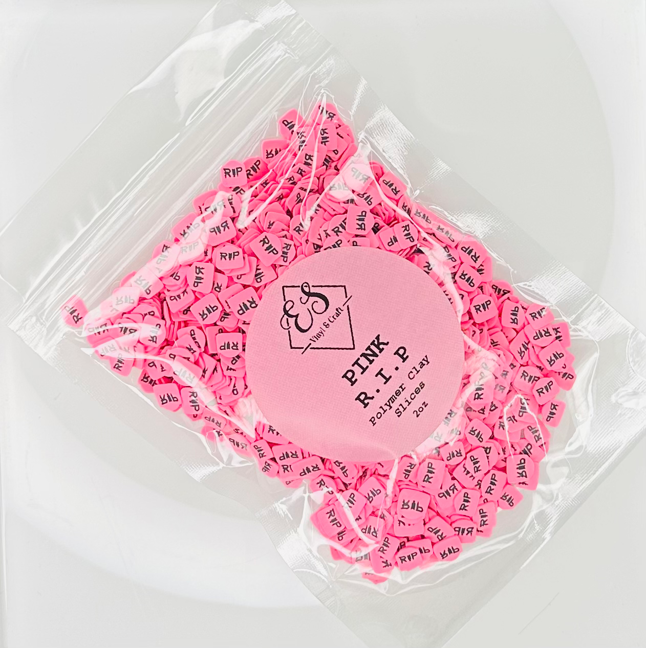 Pink R.I.P  - Polymer Clay Slices image 0