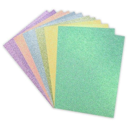 Dovecraft Double Sided Glitter Bumper Pack - Rainbow Pastels 12 Sheets 350gsm image 2
