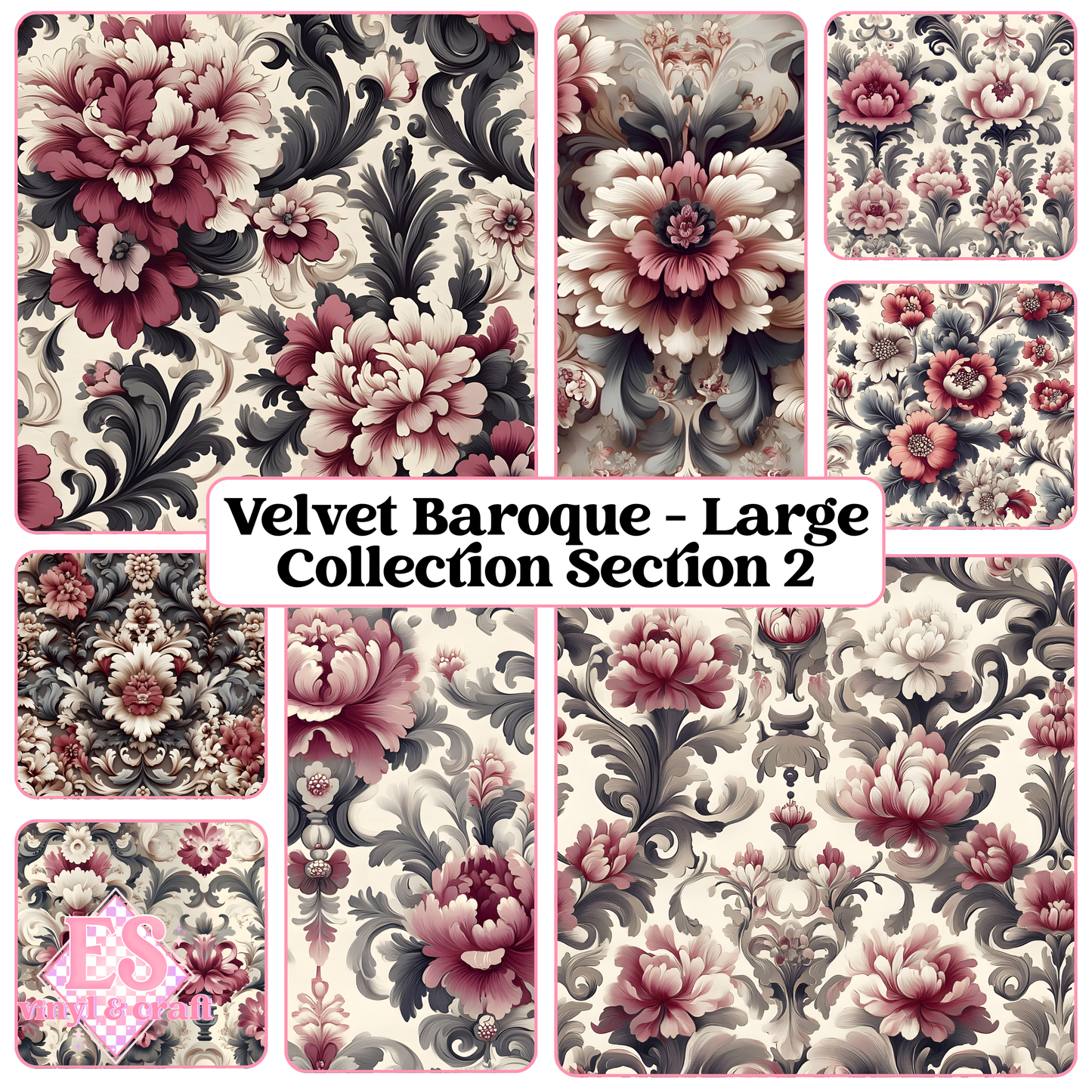 Velvet Baroque Collection LARGE Print - Section 2 - 12" x 12" Sheet image 0