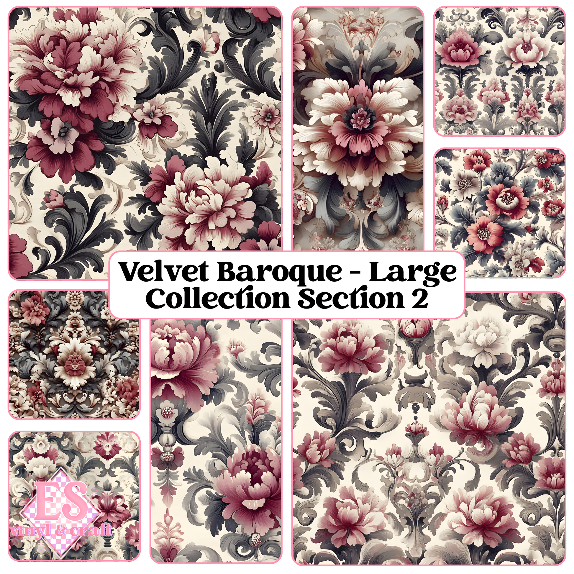 Velvet Baroque Collection LARGE Print - Section 2 - 12" x 12" Sheet image 0