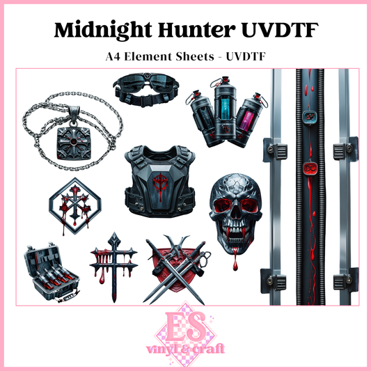 Midnight Hunter - UVDTF Element Sheet (A4 Sheet)