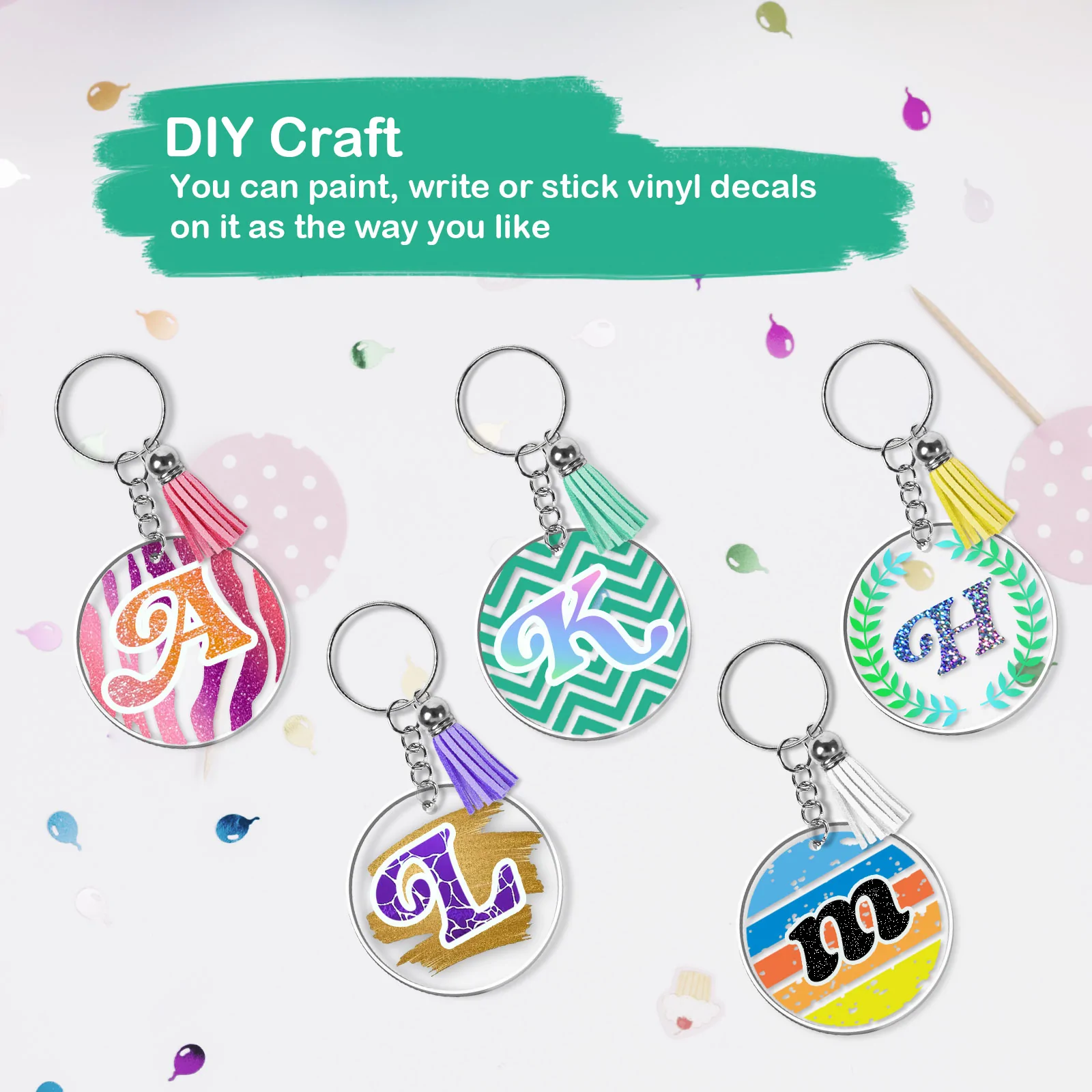 Teckwrap Round Arcylic Keychain Blanks image 2