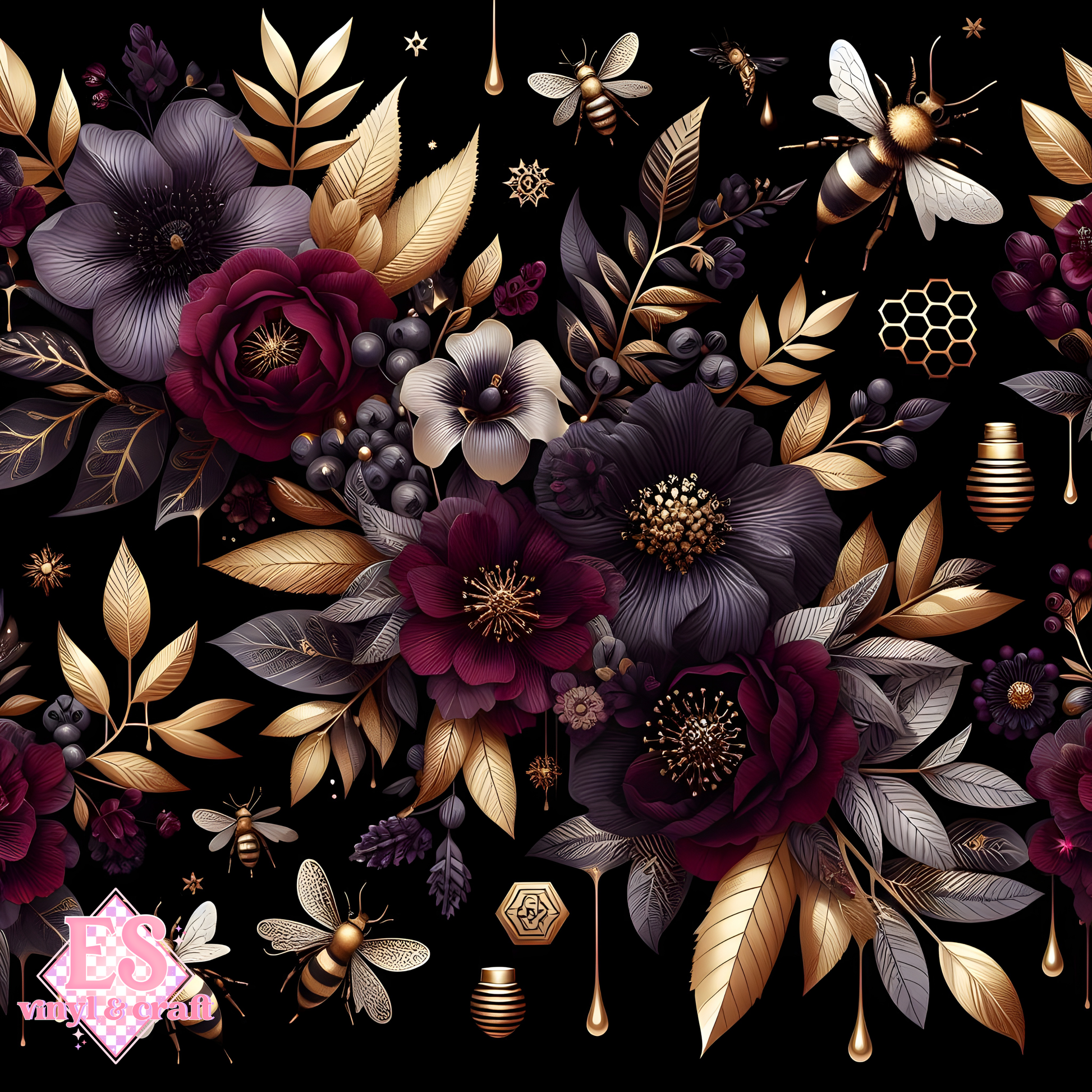 Nocturnal Honey Garden Collection - Section 1 - 12" x 12" Sheet image 4
