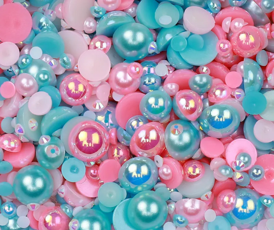 Bubble Gum - Pearl & Rhinestone Mix image 0