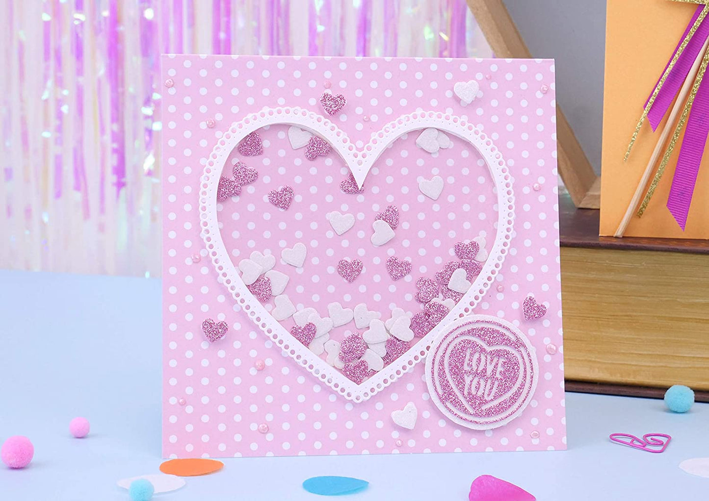 Dovecraft Glitter Card A4 Pad - Pretty Posy (Pink) 24 Sheets 300gsm image 2