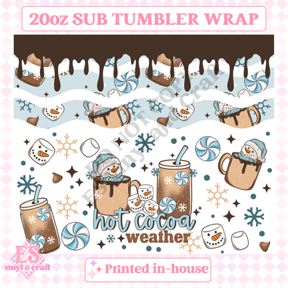 Hot Cocoa - Full 20oz Tumbler Sublimation Print image 1