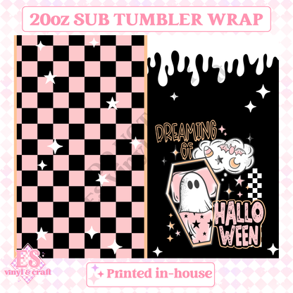 Dreaming of Halloween - Full 20oz Tumbler Sublimation Print image 1