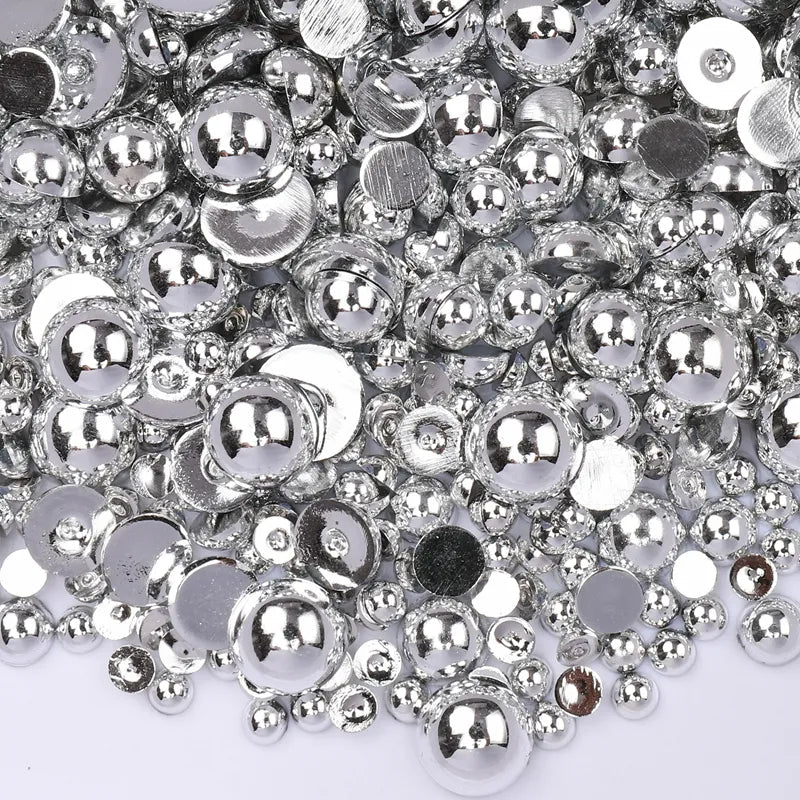 Silver - Pearl Mix 4mm, 6mm, 8mm & 10mm image 0