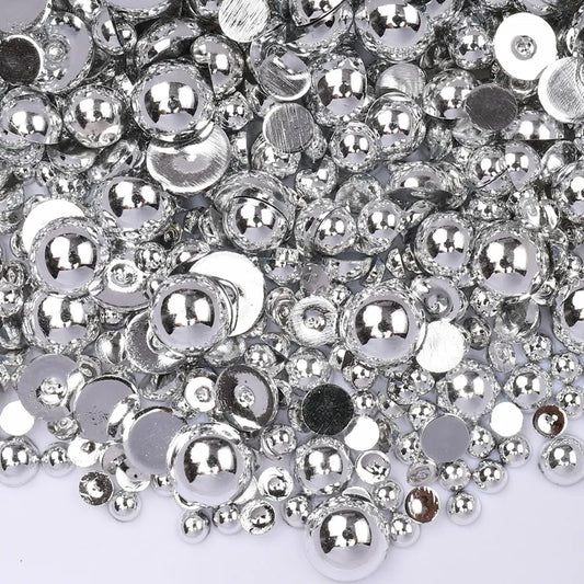 Silver - Pearl Mix 4mm, 6mm, 8mm & 10mm image 0